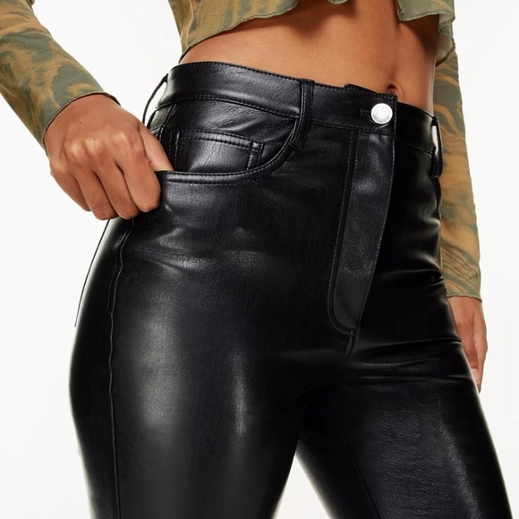 The Melina Kick Flare Pant High-waisted Vegan Leather kick-flare pants NWT 2 - Picture 2 of 5